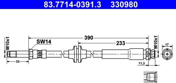 ATE 83.7714-0391.3 - Flessibile del freno autozon.pro