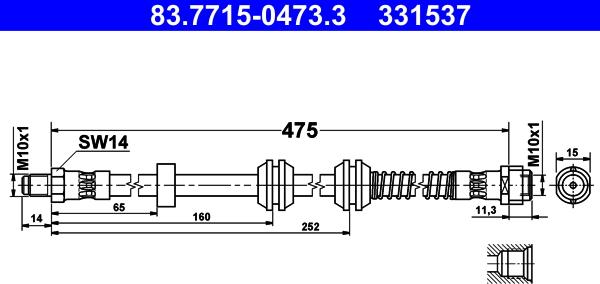 ATE 83.7715-0473.3 - Flessibile del freno autozon.pro