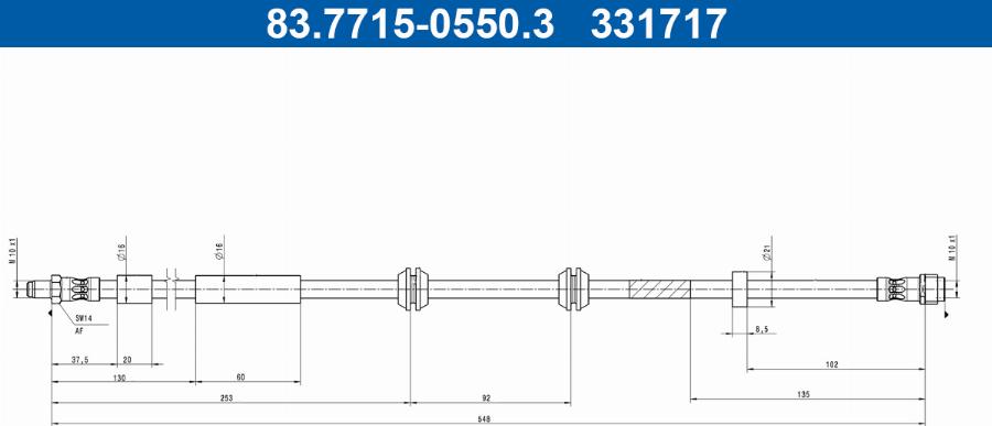 ATE 83.7715-0550.3 - Flessibile del freno autozon.pro