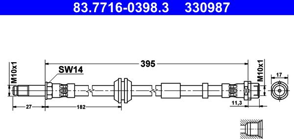 ATE 83.7716-0398.3 - Flessibile del freno autozon.pro