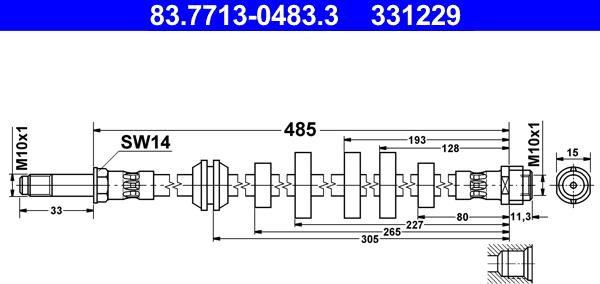 ATE 83.7713-0483.3 - Flessibile del freno autozon.pro