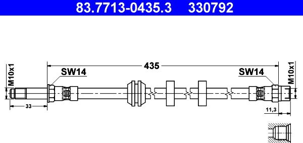 ATE 83.7713-0435.3 - Flessibile del freno autozon.pro