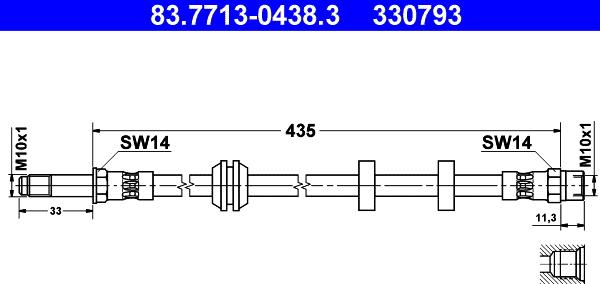 ATE 83.7713-0438.3 - Flessibile del freno autozon.pro