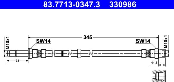 ATE 83.7713-0347.3 - Flessibile del freno autozon.pro