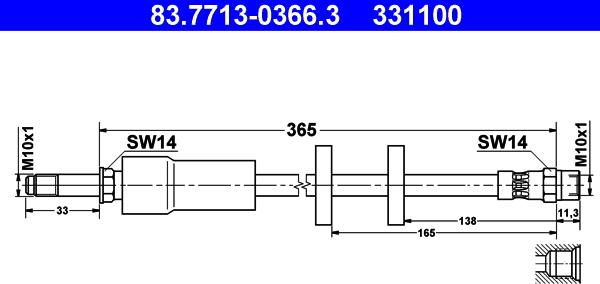 ATE 83.7713-0366.3 - Flessibile del freno autozon.pro