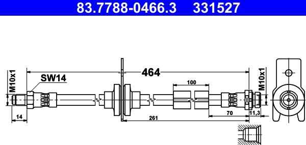 ATE 83.7788-0466.3 - Flessibile del freno autozon.pro