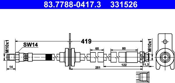 ATE 83.7788-0417.3 - Flessibile del freno autozon.pro