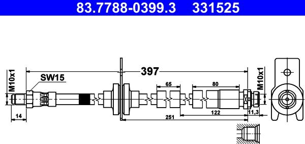 ATE 83.7788-0399.3 - Flessibile del freno autozon.pro