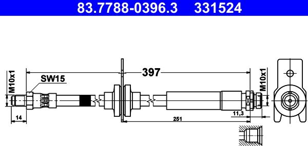 ATE 83.7788-0396.3 - Flessibile del freno autozon.pro