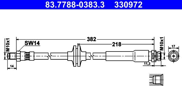 ATE 83.7788-0383.3 - Flessibile del freno autozon.pro