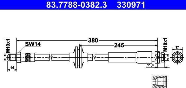 ATE 83.7788-0382.3 - Flessibile del freno autozon.pro