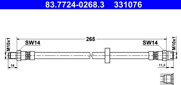 ATE 83.7724-0268.3 - Flessibile del freno autozon.pro