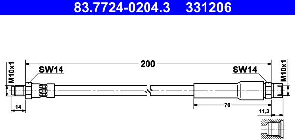 ATE 83.7724-0204.3 - Flessibile del freno autozon.pro