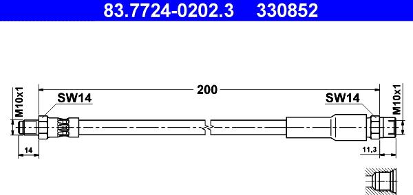 ATE 83.7724-0202.3 - Flessibile del freno autozon.pro