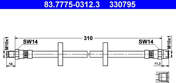 ATE 83.7775-0312.3 - Flessibile del freno autozon.pro