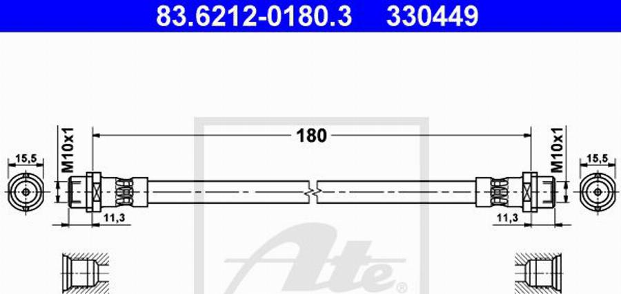 ATE 330449 - Flessibile del freno autozon.pro