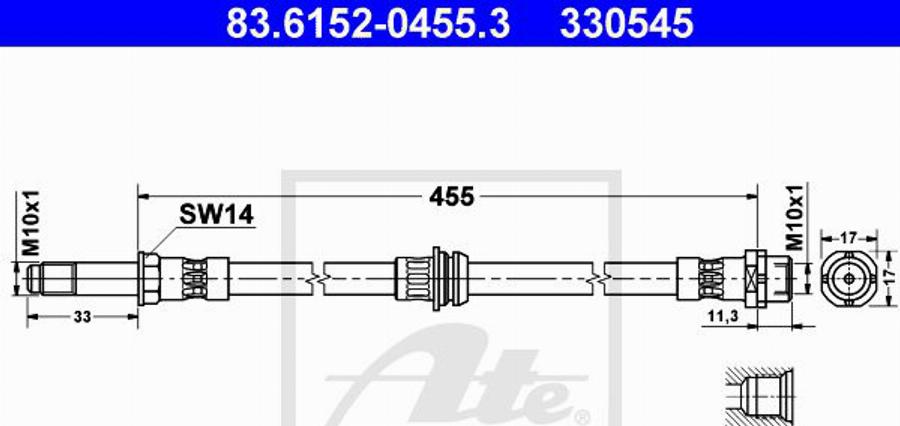 ATE 330545 - Flessibile del freno autozon.pro