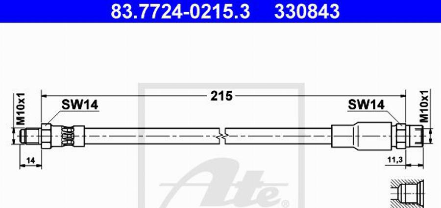 ATE 330843 - Flessibile del freno autozon.pro