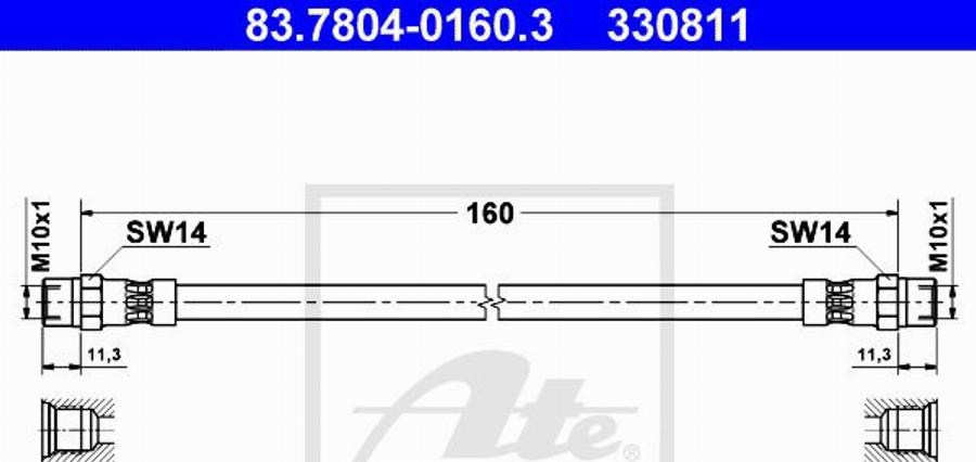 ATE 330811 - Flessibile del freno autozon.pro