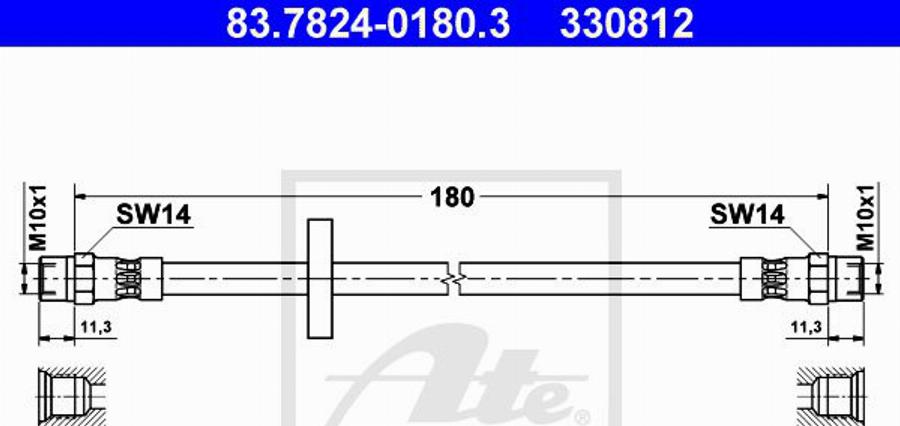 ATE 330812 - Flessibile del freno autozon.pro