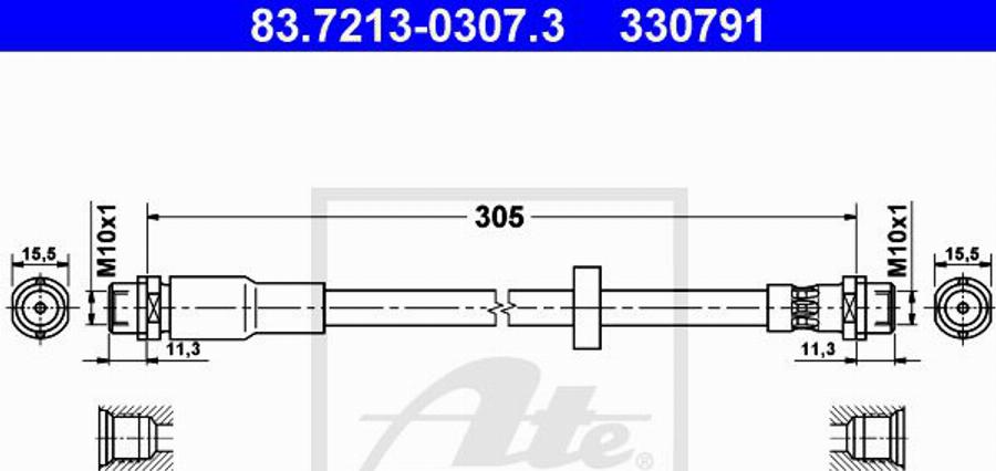 ATE 330791 - Flessibile del freno autozon.pro