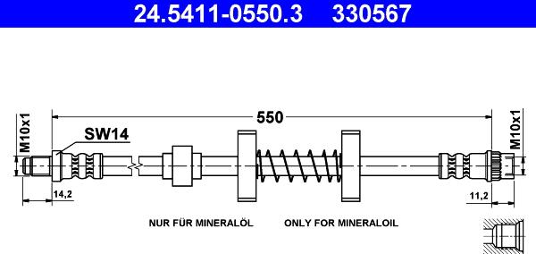 ATE 24.5411-0550.3 - Flessibile del freno autozon.pro