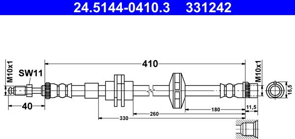 ATE 24.5144-0410.3 - Flessibile del freno autozon.pro