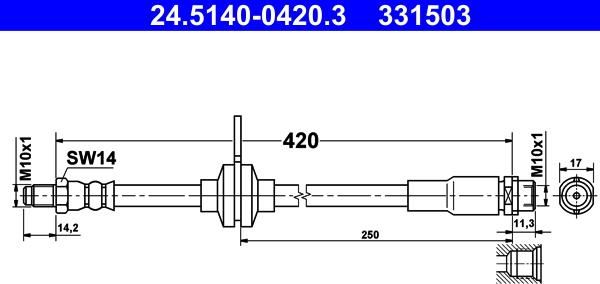 ATE 24.5140-0420.3 - Flessibile del freno autozon.pro