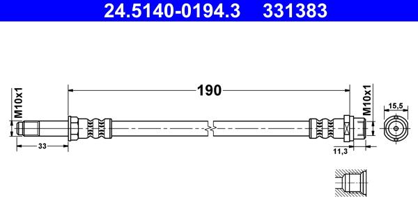 ATE 24.5140-0194.3 - Flessibile del freno autozon.pro