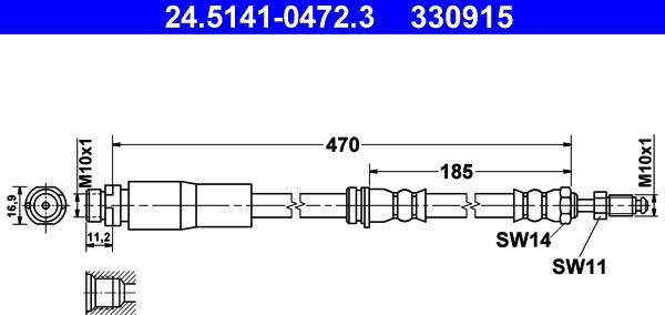 ATE 24.5141-0472.3 - Flessibile del freno autozon.pro