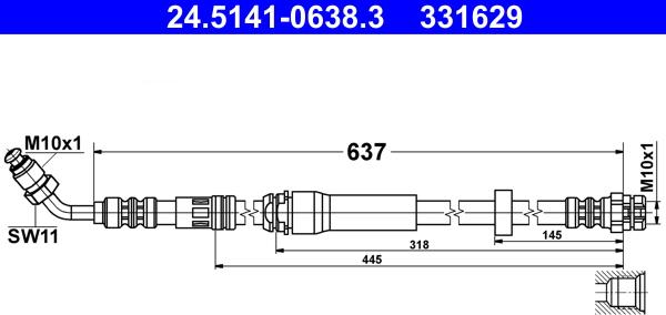 ATE 24.5141-0638.3 - Flessibile del freno autozon.pro