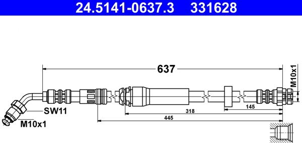 ATE 24.5141-0637.3 - Flessibile del freno autozon.pro