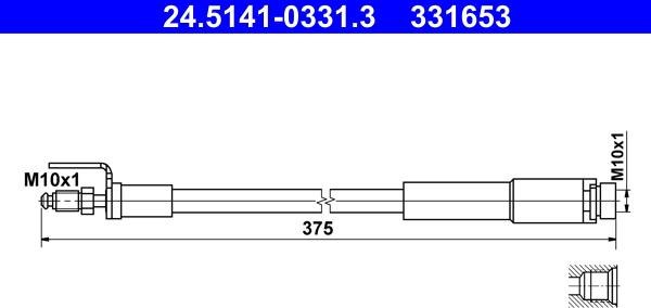 ATE 24.5141-0331.3 - Flessibile del freno autozon.pro