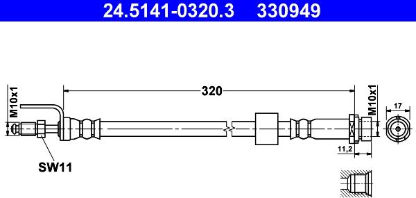 ATE 24.5141-0320.3 - Flessibile del freno autozon.pro