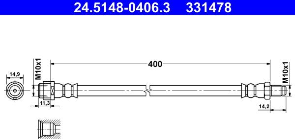 ATE 24.5148-0406.3 - Flessibile del freno autozon.pro