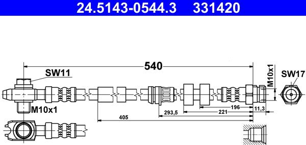 ATE 24.5143-0544.3 - Flessibile del freno autozon.pro