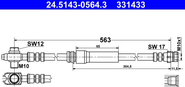 ATE 24.5143-0564.3 - Flessibile del freno autozon.pro