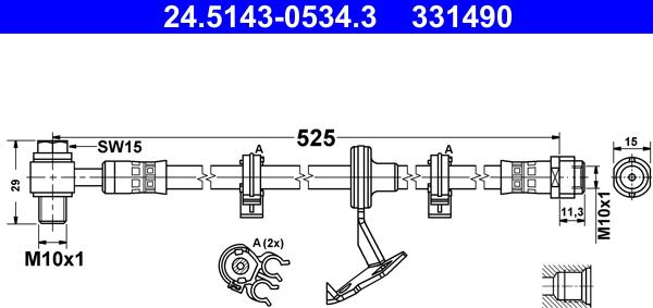 ATE 24.5143-0534.3 - Flessibile del freno autozon.pro