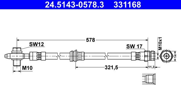 ATE 24.5143-0578.3 - Flessibile del freno autozon.pro