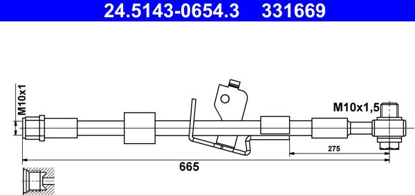 ATE 24.5143-0654.3 - Flessibile del freno autozon.pro