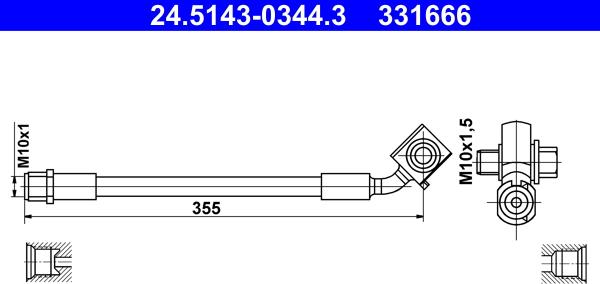 ATE 24.5143-0344.3 - Flessibile del freno autozon.pro