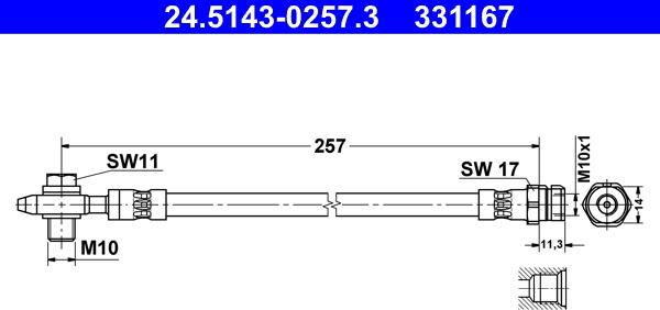 ATE 24.5143-0257.3 - Flessibile del freno autozon.pro