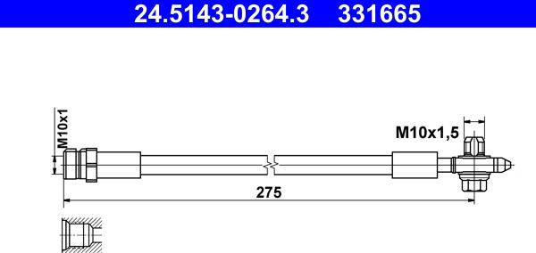 ATE 24.5143-0264.3 - Flessibile del freno autozon.pro