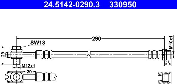 ATE 24.5142-0290.3 - Flessibile del freno autozon.pro