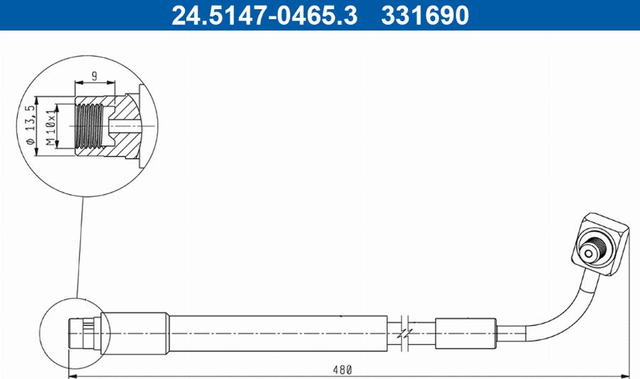 ATE 24.5147-0465.3 - Flessibile del freno autozon.pro