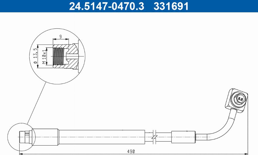 ATE 24.5147-0470.3 - Flessibile del freno autozon.pro