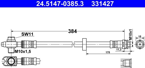 ATE 24.5147-0385.3 - Flessibile del freno autozon.pro