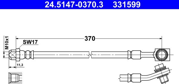 ATE 24.5147-0370.3 - Flessibile del freno autozon.pro