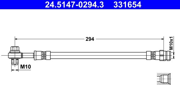 ATE 24.5147-0294.3 - Flessibile del freno autozon.pro