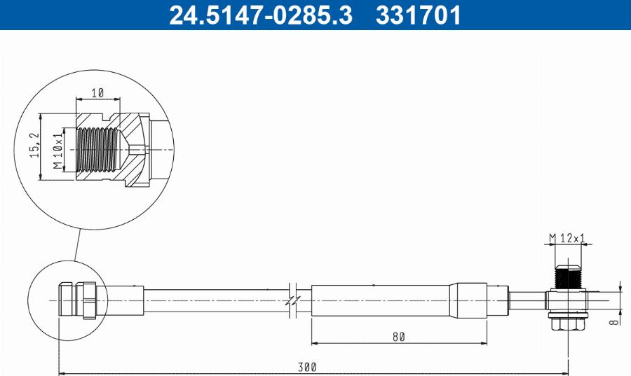 ATE 24.5147-0285.3 - Flessibile del freno autozon.pro